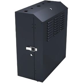 NavePoint 6U Vertical Wall Mount Enclosure, Cold-Rolled Steel, Black (RAL9005) 16.7 inches (425mm) to 19.6 inches (500mm) Switch Depth, CE Compliant in Saudi Arabia