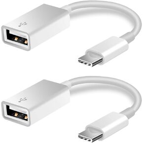USB C to USB Adapter [2 Pack], USB Type C Male to USB A Female OTG Cable USB to Usbc-c Adapter for iPhone 15 Pro Max iPad MacBook Pro/Air 2023 2022 M1 M2 Galaxy S23 S22 Note 10 (Black)