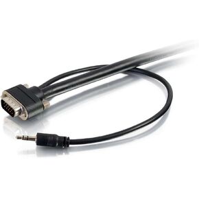 C2G 50224 Select VGA + 3.5mm Stereo Audio and Video Cable M/M, In-Wall CMG-Rated, Black (3 Feet, 0.91 Meters)
