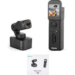 كاميرا Feiyu Pocket 2S قابلة للارتداء ذات 3 محاور Gimbal ثابتة فيديو 4K، عرض 130 درجة، AL مغناطيسي. Alloy Boby، ميكروفون مكبر صوت، 4xZoom، صورة 8 ميجابكسل، فتحة بطاقة 512 جيجا، HDMI، تأثير الجمال، لـ YouTube TikTok IG in Kuwait