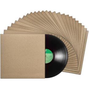 TunePhonik 12 Inch LP Vinyl Record Jackets - White Coated w/Center Hole – 25 Pack