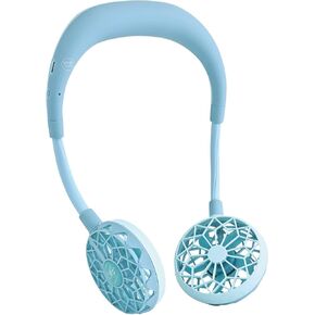 SPICE OF LIFE W Fan Essential - Portable Air Conditioners, Portable Fan, Camping Essentials, Neck Fan, Wearable Neckband Fan, USB Rechargeable Battery, Hands-Free Rechargeable Fan - Ivory