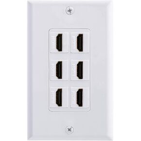 TENINYU Single HDMI Wall Plate, HDMI Socket Plug Insert Jack Outlet Panel Mount Support 4K 60Hz HDR 1080P 3D Ethernet Built in High Speed Cable Extension Coupler for Projector & Home Theater (1 Port) in Kuwait
