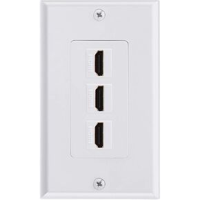 TENINYU Single HDMI Wall Plate, HDMI Socket Plug Insert Jack Outlet Panel Mount Support 4K 60Hz HDR 1080P 3D Ethernet Built in High Speed Cable Extension Coupler for Projector & Home Theater (1 Port) in Kuwait