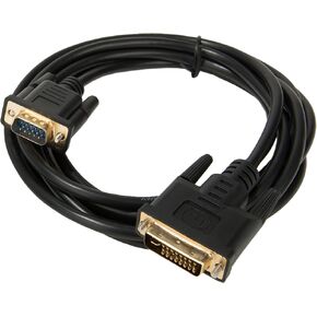 SumacLife NBKDAT452 DVI-I وصلة مزدوجة إلى 15 دبوس VGA 10 'ذكر التوصيل والتشغيل (SLDVII15VGAPBLK10ft) in Kuwait