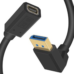 Duttek 8k DisplayPort to Mini Displayport Extender Cable 1FT, Mini DP to DP1.4, Down Angled DP Male to Mini Displayport Female Cable with Gold-Plated for Gaming Monitor, TV, Laptop 30cm