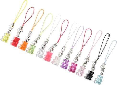LIRUNQIN Kawaii Phone Charms Aesthetic Accessories Cute Keychain Lanyard String Charm in Kuwait