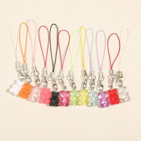 LIRUNQIN Kawaii Phone Charms Aesthetic Accessories Cute Keychain Lanyard String Charm in Kuwait