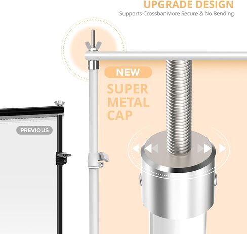 Julius Studio 10 x 9.8 feet (New) Heavy Duty Large White Backdrop Stands, Background Support, Metal Cap Head Thicker Joints for Enhanced Stability, White Spring Clamps, Photo Video Studio, JSAG838 in Kuwait