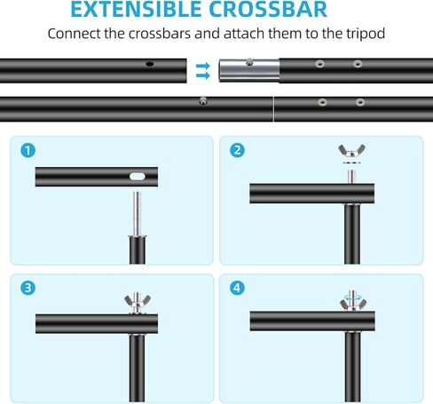 Backdrop Stands, LATZZ 10x8.5ft(WxH) Backdrop Stand Heavy Duty, Photo Backdrop Stand Kit, Adjustable Background Stand with Metal Ground Nails and Nylon Ropes in Kuwait
