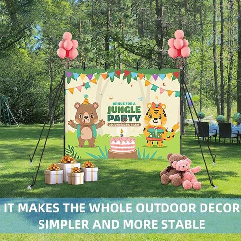 Backdrop Stands, LATZZ 10x8.5ft(WxH) Backdrop Stand Heavy Duty, Photo Backdrop Stand Kit, Adjustable Background Stand with Metal Ground Nails and Nylon Ropes in Kuwait