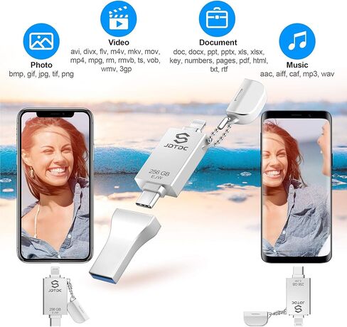 128GB Apple MFi Certified iPhone-Photo-Stick, 3 in 1 USB3.0 iOS Flash-Drive Photo-Stick-for-iPhone Memory-Stick Thumb Drives iPhone Backup Memory Stick for iPhone 15/14/13/12, iPad, Type-C Phone, PC in Kuwait