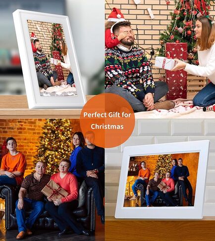 GreBear 10.1" WiFi Digital Photo Frame, Touchscreen 1280 x 800 IPS Digital Picture Frame, Double Frame Removable Photo Frame with 16G Off White, Auto-Rotate, Share Photos or Videos for Family in Kuwait