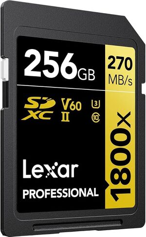 ليكسار بطاقة ذاكرة الفئة الذهبية الاحترافية 1800x 256GB UHS-II U3 SDXC in Saudi Arabia