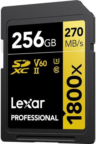 ليكسار بطاقة ذاكرة الفئة الذهبية الاحترافية 1800x 256GB UHS-II U3 SDXC in Saudi Arabia