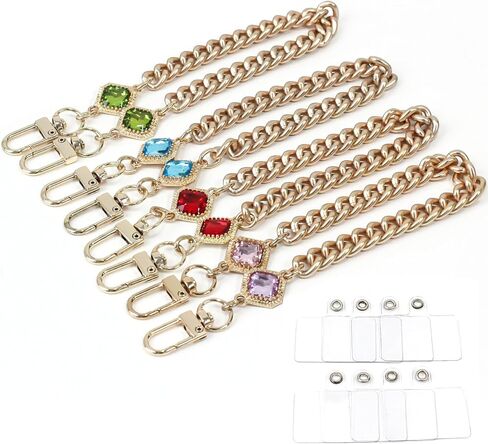 YedsIntu 4 قطع حلية هاتف مع كريستالات، حبل هاتف بسلسلة معدنية عالمية قابلة للفصل، حزام هاتف خلوي بدون استخدام اليدين - مقبض حزام هاتف قابل للتعديل للنساء in Kuwait