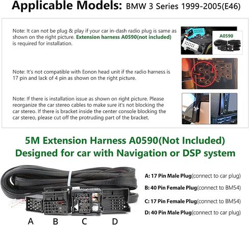 Eonon CarPlay & Android Auto Car Stereo Receiver, Android 10.0 Car Stereo Ultra-Thin 3+32GB Car Radio, Compatible with BMW 3 Series 1999-2005 (E46), Bluetooth 5.0/4 Sets of UI, 9 Inch-Q50Pro in Saudi Arabia