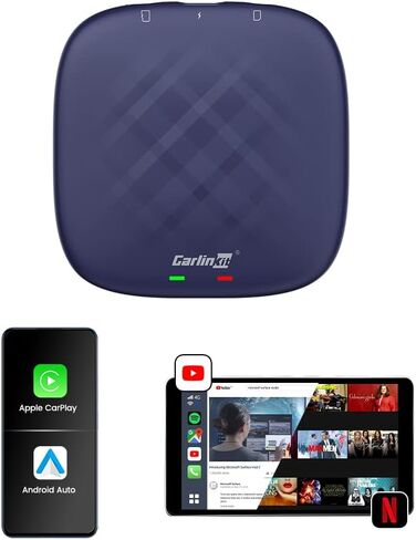 CarlinKit Android 12.0 System Wireless CarPlay Adapter - Apple CarPlay & Android Auto Magic Box Netflix YouTube Google Play QCM6125 8core 4G+64G WiFi 2.4G+5G Bluetooth 4.2BLE+5.0 GPS+Glonass 4GNetwork in Saudi Arabia