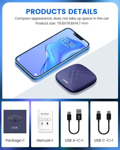 CarlinKit Android 12.0 System Wireless CarPlay Adapter - Apple CarPlay & Android Auto Magic Box Netflix YouTube Google Play QCM6125 8core 4G+64G WiFi 2.4G+5G Bluetooth 4.2BLE+5.0 GPS+Glonass 4GNetwork in Saudi Arabia