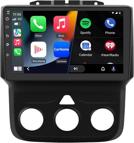 Android 12 [2GB+32GB] راديو السيارة متوافق مع Dodge Ram 2013-2019 1500 2500 3500 مع CarPlay اللاسلكي Android Auto، ستيريو 9 بوصة مع GPS/FM/WiFi/USB/SWC (يناسب التيار المتردد اليدوي فقط) in Kuwait
