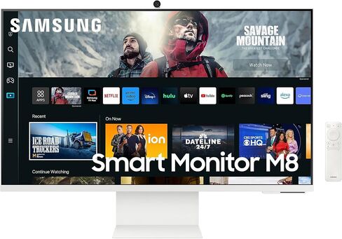 شاشة كمبيوتر ذكية SAMSUNG M80C UHD HDR مقاس 32 بوصة مع تلفزيون متدفق، كاميرا Slimfit متضمنة، وصول لاسلكي للكمبيوتر عن بعد، Alexa مدمج (LS32CM801UNXZA)، أبيض دافئ in Kuwait