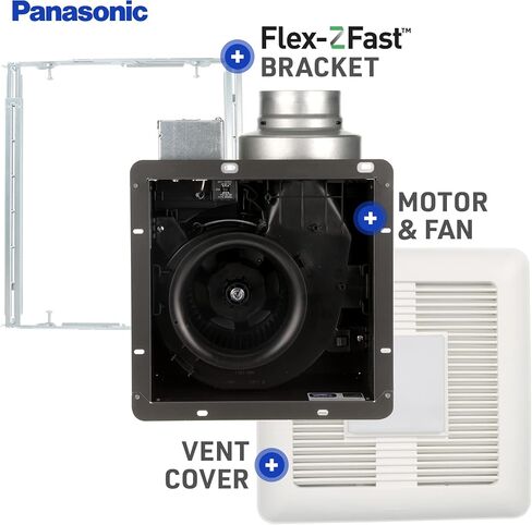 Panasonic FV-0511VQL1 WhisperCeiling DC Ventilation Fan with LED Light - 50-80-110 CFM - Quiet Bathroom Ceiling Fan in Saudi Arabia