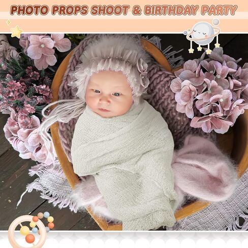 Tudomro 6 Pcs Newborn Photography Props Baby Stretch Wraps Set 6 Colors Breathable Infant Wrap Unisex Long Ripple Blanket for Girl Boy Posing DIY Photoshoot Baby Shower, 15.8" x 59"(Fresh Color) in Saudi Arabia