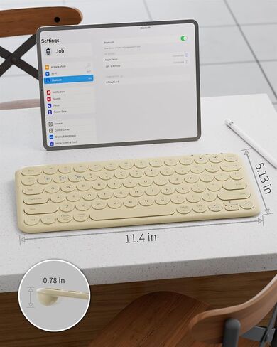 Mini Bluetooth Keyboard, Low Profile Quiet Keys (Khaki) in Kuwait