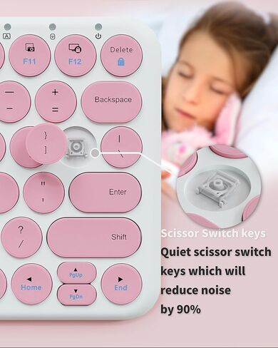 لوحة مفاتيح بلوتوث صغيرة - لوحة مفاتيح لاسلكية محمولة متعددة الأجهزة - 78 مفتاحًا لوحة مفاتيح جمالية هادئة لأجهزة iPad والكمبيوتر اللوحي والكمبيوتر المحمول والكمبيوتر الشخصي والكمبيوتر المحمول وWindows وMac وChrome OS وAndroid in Kuwait