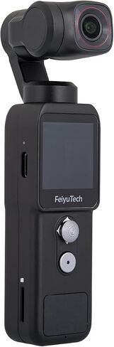 كاميرا Feiyu Pocket 2S قابلة للارتداء ذات 3 محاور Gimbal ثابتة فيديو 4K، عرض 130 درجة، AL مغناطيسي. Alloy Boby، ميكروفون مكبر صوت، 4xZoom، صورة 8 ميجابكسل، فتحة بطاقة 512 جيجا، HDMI، تأثير الجمال، لـ YouTube TikTok IG in Kuwait