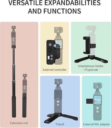 كاميرا Feiyu Pocket 2S قابلة للارتداء ذات 3 محاور Gimbal ثابتة فيديو 4K، عرض 130 درجة، AL مغناطيسي. Alloy Boby، ميكروفون مكبر صوت، 4xZoom، صورة 8 ميجابكسل، فتحة بطاقة 512 جيجا، HDMI، تأثير الجمال، لـ YouTube TikTok IG in Kuwait