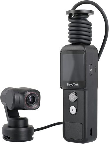 كاميرا Feiyu Pocket 2S قابلة للارتداء ذات 3 محاور Gimbal ثابتة فيديو 4K، عرض 130 درجة، AL مغناطيسي. Alloy Boby، ميكروفون مكبر صوت، 4xZoom، صورة 8 ميجابكسل، فتحة بطاقة 512 جيجا، HDMI، تأثير الجمال، لـ YouTube TikTok IG in Kuwait