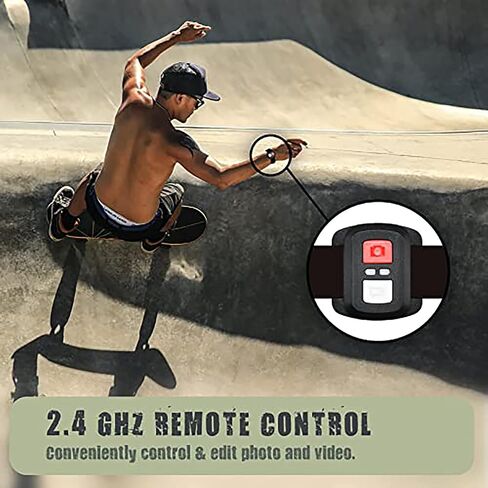 icefox Action Camera 4K Underwater Camera External Microphone Waterproof 40M Ultra HD 20MP Camera 170 ° Ultra Wide Angle WiFi Camcorder, Gray in Kuwait