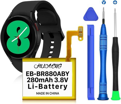 بطارية HUAENG R880، (ترقية جديدة 2023) بطارية بديلة EB-BR880ABY ليثيوم أيون بوليمر 280 مللي أمبير في الساعة لساعة Samsung Galaxy Watch 4 الكلاسيكية 42 مم SM-R880 SM-R885 مع مجموعة أدوات in Kuwait