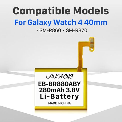 بطارية HUAENG R880، (ترقية جديدة 2023) بطارية بديلة EB-BR880ABY ليثيوم أيون بوليمر 280 مللي أمبير في الساعة لساعة Samsung Galaxy Watch 4 الكلاسيكية 42 مم SM-R880 SM-R885 مع مجموعة أدوات in Kuwait