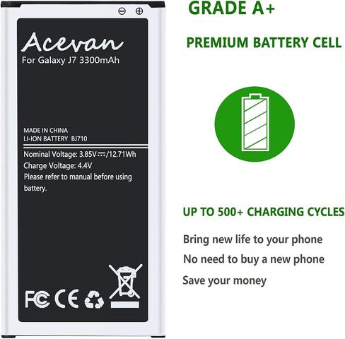 Acevan Galaxy J7 Battery 3300mAh Replacement Battery for Samsung J7 (2016) J710 J710F J710T J710P EB-BJ710CBC EB-BJ710CBE, Galaxy J7 Prime (2017) J727 J7 Perx J727P J727A J727V J727T J727R J727U in Saudi Arabia