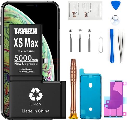 TAYUZH [5000mAh] Battery for iPhone Xs Max High Capacity New 0 Cycle Replacement Battery for iPhone Xs Max A1921 A2101 A2102 A2104 with Installation Manual and Professional Repair Tools Kits in Kuwait