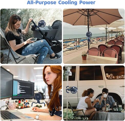 LAT Stroller Fan Flexible Tripod Clip On Fan,Portable Fan Car Seat Baby Fan with Flexible Tripod (Navy Blue) in Kuwait