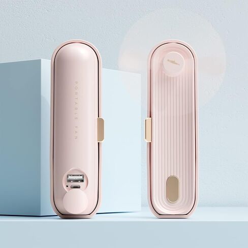 NeasupLife Handheld Fan with 1800mAh Power Bank Small Personal Portable Fan,Mini Pocket Fan battery Powerful USB Rechargeable Fan 2 Speed(9-16 Hours) Cooling Fan,for Travel,Outdoor(Pink) in Saudi Arabia