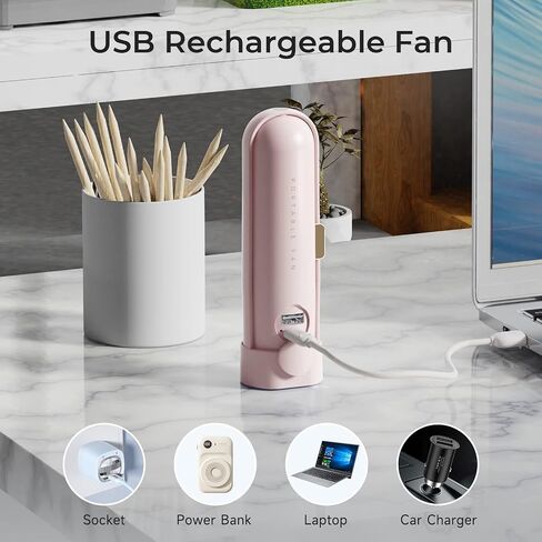 NeasupLife Handheld Fan with 1800mAh Power Bank Small Personal Portable Fan,Mini Pocket Fan battery Powerful USB Rechargeable Fan 2 Speed(9-16 Hours) Cooling Fan,for Travel,Outdoor(Pink) in Saudi Arabia