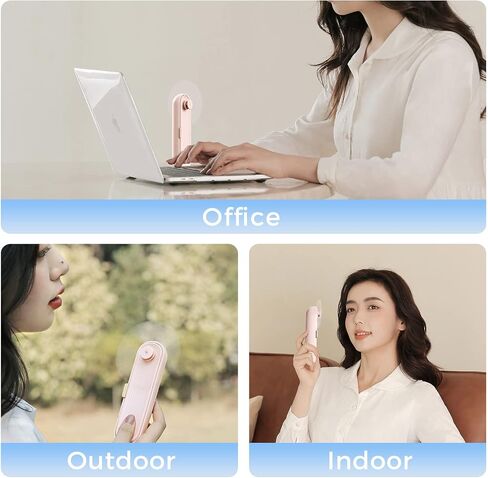 NeasupLife Handheld Fan with 1800mAh Power Bank Small Personal Portable Fan,Mini Pocket Fan battery Powerful USB Rechargeable Fan 2 Speed(9-16 Hours) Cooling Fan,for Travel,Outdoor(Pink) in Saudi Arabia