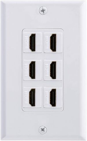 TENINYU Single HDMI Wall Plate, HDMI Socket Plug Insert Jack Outlet Panel Mount Support 4K 60Hz HDR 1080P 3D Ethernet Built in High Speed Cable Extension Coupler for Projector & Home Theater (1 Port) in Kuwait