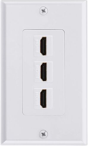 TENINYU Single HDMI Wall Plate, HDMI Socket Plug Insert Jack Outlet Panel Mount Support 4K 60Hz HDR 1080P 3D Ethernet Built in High Speed Cable Extension Coupler for Projector & Home Theater (1 Port) in Kuwait