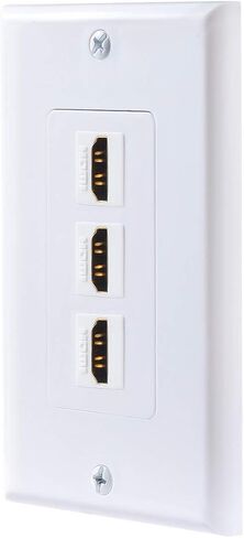 TENINYU Single HDMI Wall Plate, HDMI Socket Plug Insert Jack Outlet Panel Mount Support 4K 60Hz HDR 1080P 3D Ethernet Built in High Speed Cable Extension Coupler for Projector & Home Theater (1 Port) in Kuwait