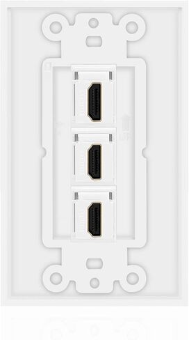 TENINYU Single HDMI Wall Plate, HDMI Socket Plug Insert Jack Outlet Panel Mount Support 4K 60Hz HDR 1080P 3D Ethernet Built in High Speed Cable Extension Coupler for Projector & Home Theater (1 Port) in Kuwait