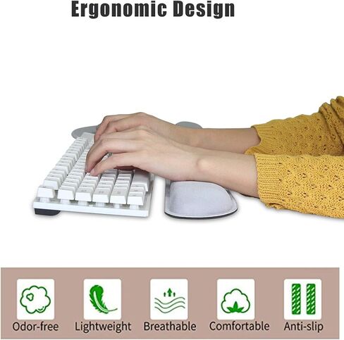 Ergonomic Keyboard Mouse Pad Wrist Rest Support Set for Laptop/Computer/Desktop,Memory Foam Hand Rest Wrist Cushion for Gaming/Office,Lightweight Comfortable & Pain Relief (Flowers) in Saudi Arabia