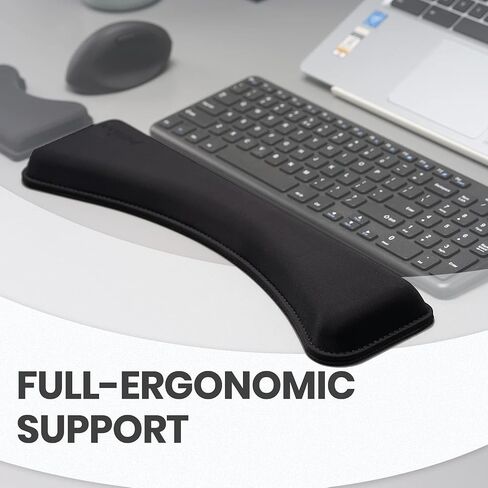 Perixx PERIPRO-512 Ergonomic Keyboard Wrist Rest - Gel Cushion Support - Compatible with Various Ergo Keyboard - Dimension 17.32x3.94x1.30 inches - Black in Kuwait