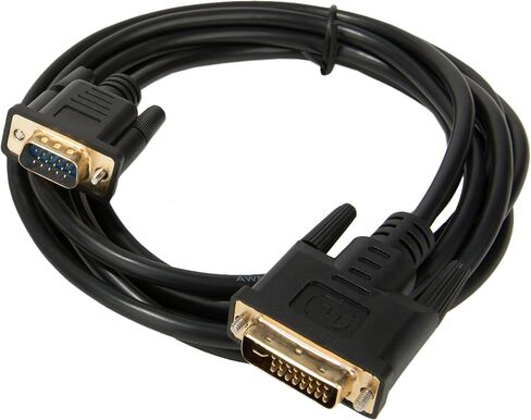 SumacLife NBKDAT452 DVI-I وصلة مزدوجة إلى 15 دبوس VGA 10 'ذكر التوصيل والتشغيل (SLDVII15VGAPBLK10ft) in Kuwait