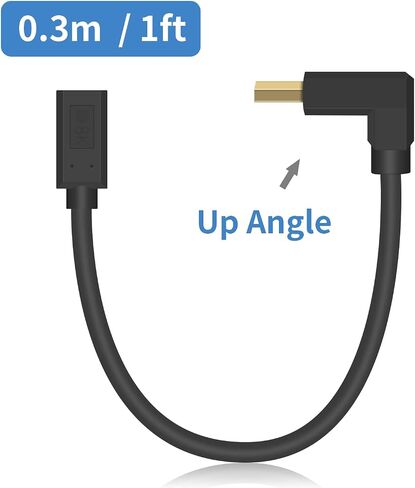 Duttek 8k DisplayPort to Mini Displayport Extender Cable 1FT, Mini DP to DP1.4, Up Angled DP Male to Mini Displayport Female Cable with Gold-Plated for Gaming Monitor, TV, Laptop 30cm in Kuwait