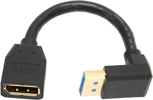 Displayport Extension Cable, 0.15m 32.4Gbps Displayport 90 Degree Male to Displayport Female Display Port Cable, for Graphics Cards and Monitors with Displayport Ports in Saudi Arabia